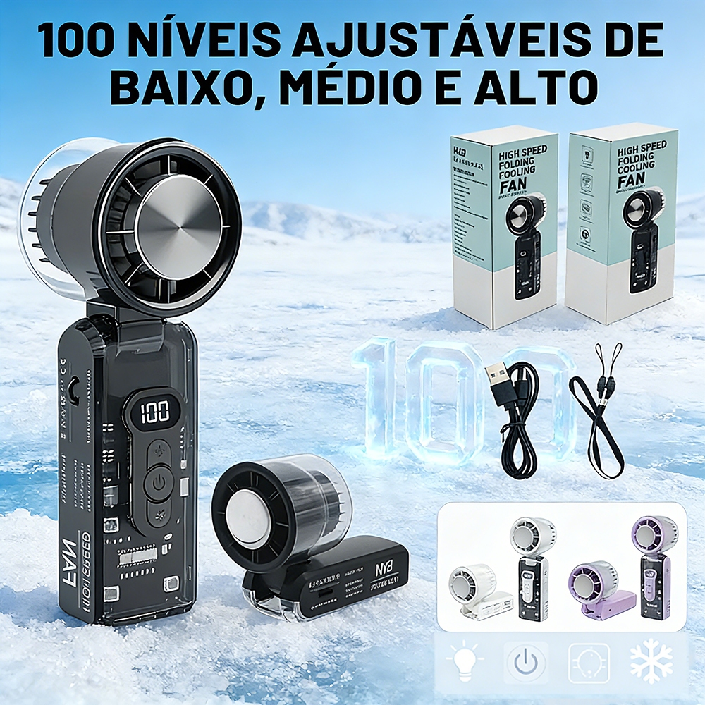 Ventilador De Resfriamento Portátil USB Recarregável De Alta Velocidade Turbo Mini Para Viagens/Escritório