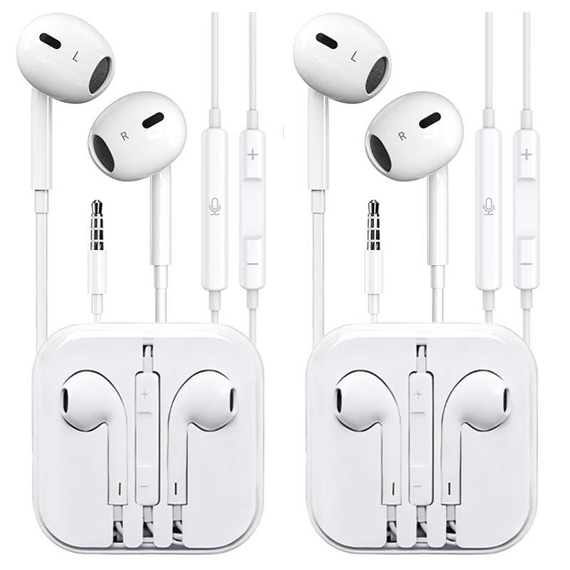 KIT 2 Fones de ouvido com P2 3.5mm e Microfone Para Celular Notebook PC Branco