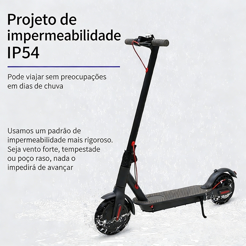 Patinete Elétrico Adulto 350W 8.5" - 35KM/H, App Bluetooth, GPS, Freios a Disco, Suporta 150KG V6