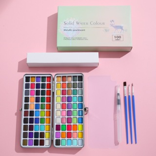 Estojo Aquarela Pastilha com 90/128 Cores Princesas + Pincel profissionais e amadores em Oferta na Shopee