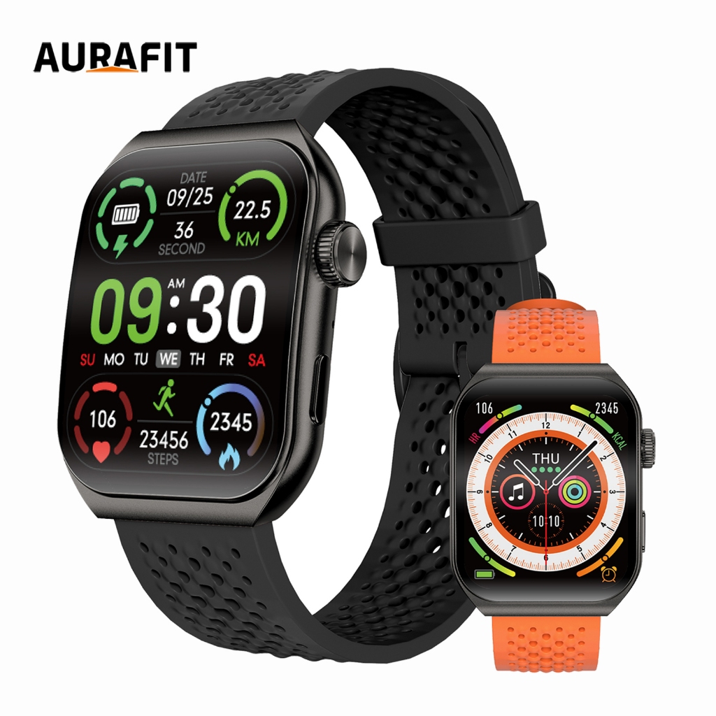 AURAFIT Smart Watch 1.96-inch HD Display Bluetooth Call Message Alert Sports Mode Smartwatch For Men