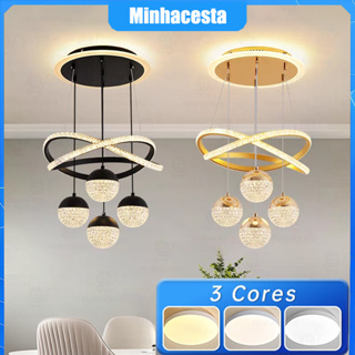 3 Cores Lustre de Teto LED 110V-220V Para Sala De Jantar e Estar Lustre De Teto Nórdico De Luxo O16 em Oferta na Shopee