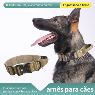 Coleira para cães, nylon para treinamento ajustável fivela de metal pesado para cães  treinamento  caminhadas