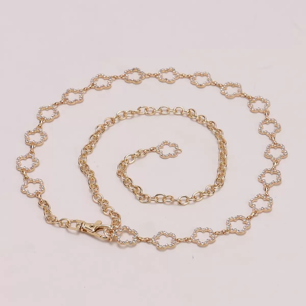 Cinto de Cintura Feminino Tendência Novo Modelo em Corrente Metálica Versátil