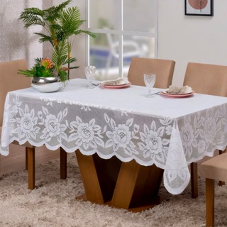 Toalha Mesa De Renda 2.30x1.50m Retangular Florida Para 6 Cadeiras ALTO PADRÃO em Oferta na Shopee