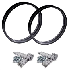 Par Aro Roda Aço Preto + Jogo Raio Cromado 4mm Yamaha XTZ 150 Crosser Disco Diant. Tambor Traseiro