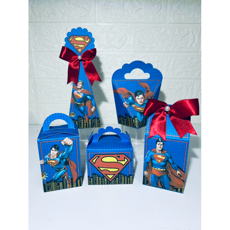Kit caixinhas Personalizadas Super Homem PEGUE E MONTE - Lembrancinhas para Aniversário - Caixinha Personalizadas