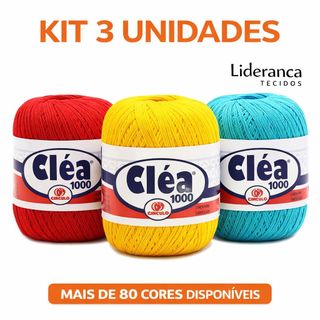 Kit 3 Linhas Cléa 1000 Círculo – Fio Fino 100% Algodão para Crochê e Tricô