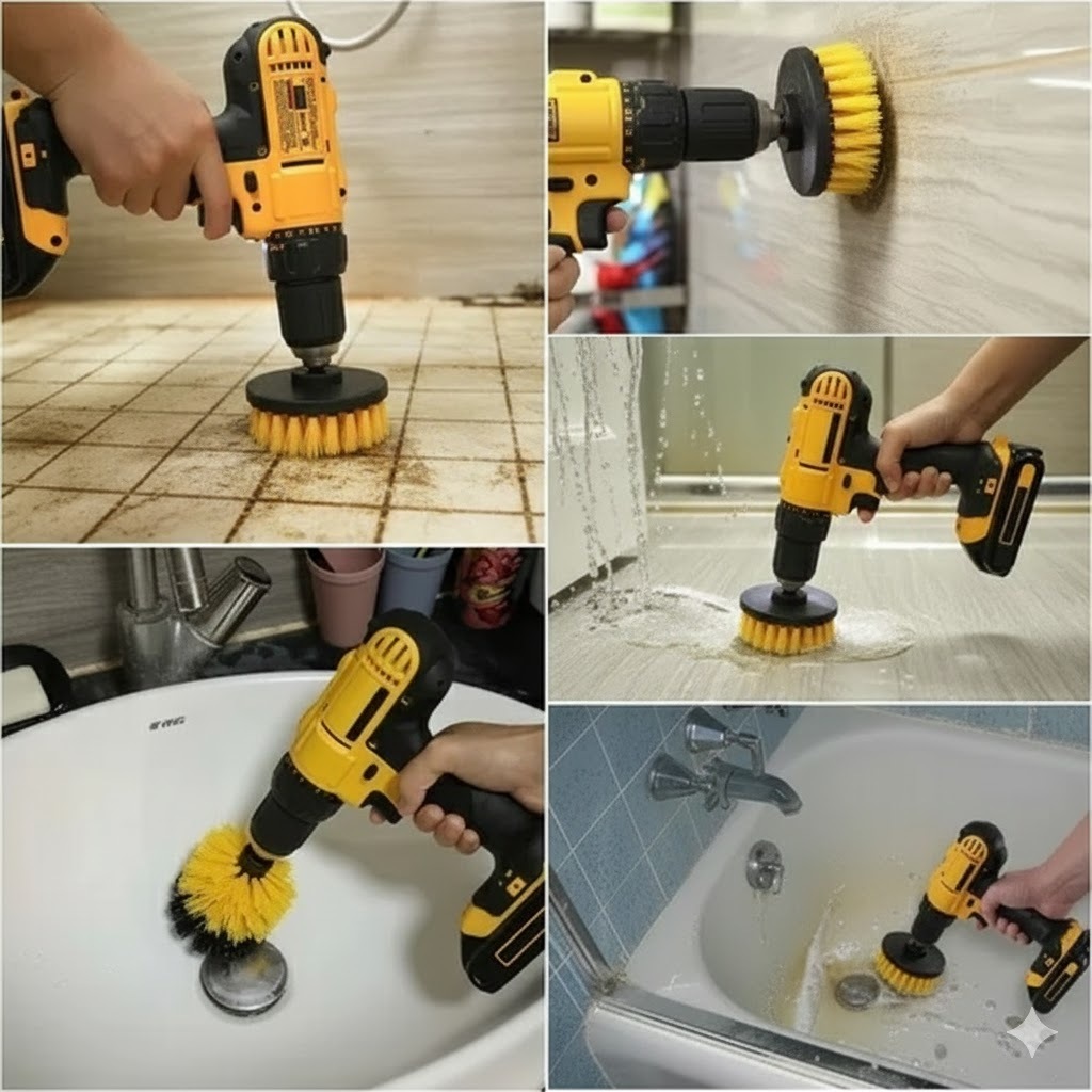 Kit Escovas Limpeza Furadeira 3/4/5 Pçs Limpeza Pesada Escova Rotativa Para Parafusadeira Furadeira