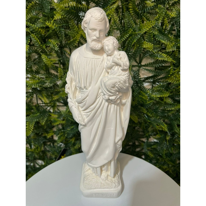Imagem De São José - 25cm - Em Gesso Cru - Acabamento Impecável - Rico Em Detalhes. em Oferta na Shopee