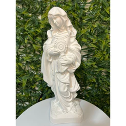 Imagem De Santa Clara Barroco - 30cm - Em Gesso Cru- Acabamento Impecável - Rico Em Detalhes.