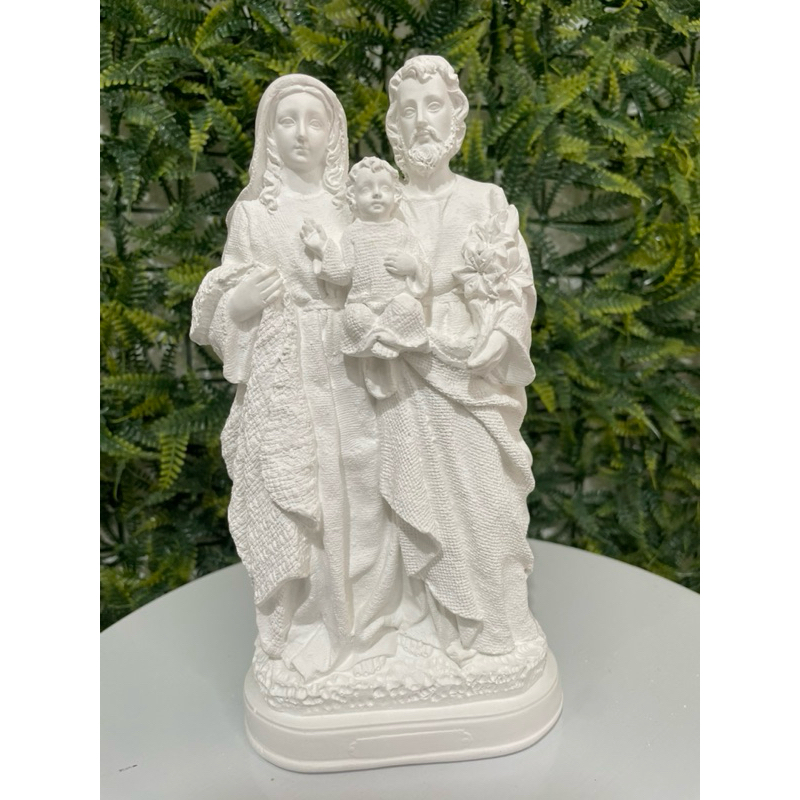 Sagrada Família Manto Trabalhado - 22cm - Em Gesso Cru - Acabamento Impecável - Rico Em Detalhes. em Oferta na Shopee