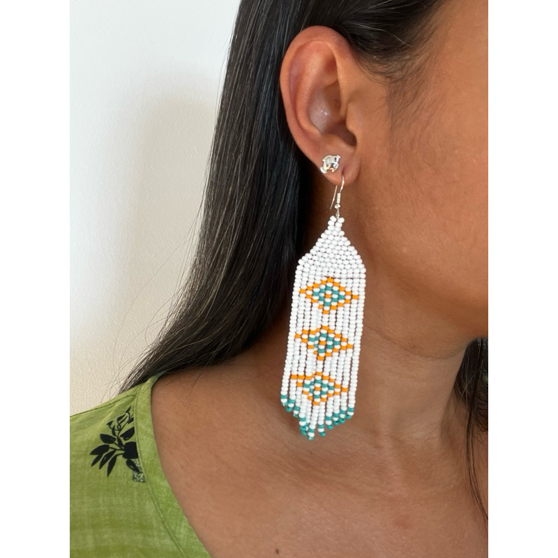 Brincos étnicos de miçangas/brincos longos/brincos boho chique