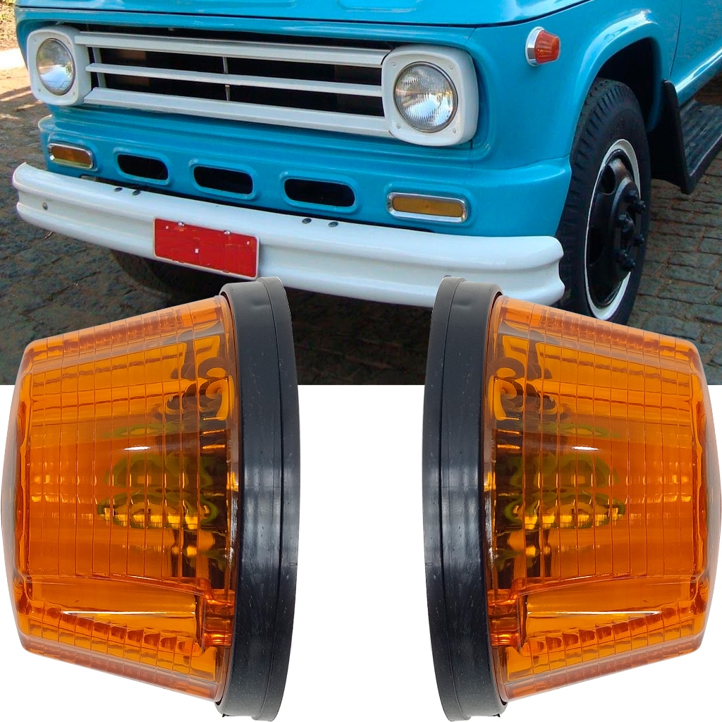 Lanterna Seta Pisca Dianteiro D60 D70 C60 A60 Chevrolet Caminhão Antigo Completa Kit 2 Peças