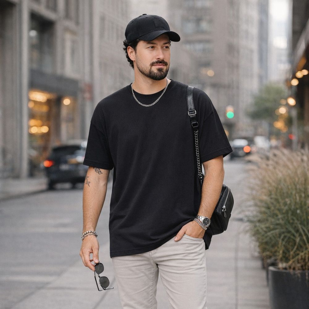 Camiseta Oversized Masculina Streetwear Lisa do P ao GG | Camisa Masculina Manga Curta Premium