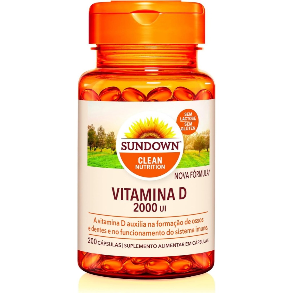 Suplemento Alimentar Sundown Vitamina D 2000UI 200 Cápsulas em Oferta na Shopee