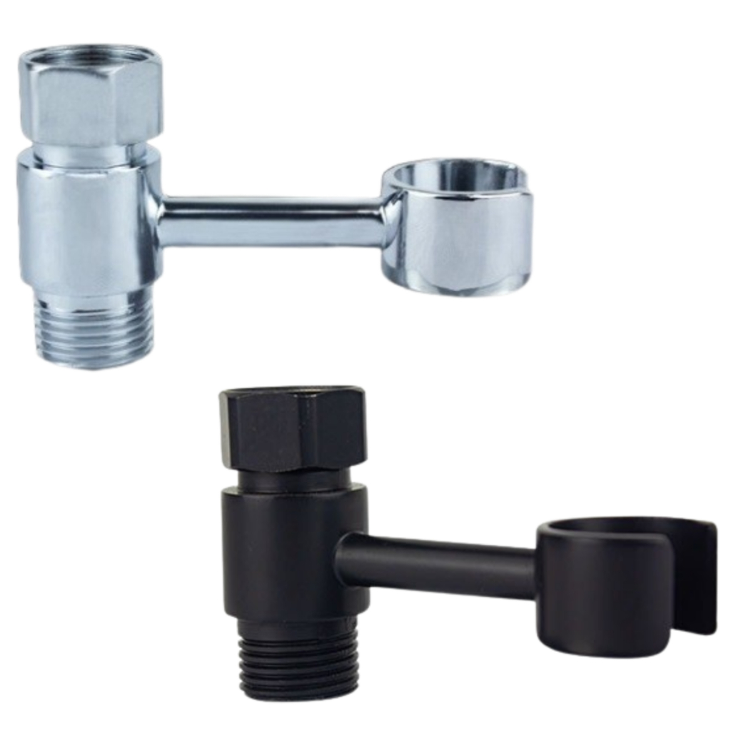 Suporte Metal para Registro Mangueira Chuveiro Ducha Higiênica Cromado ou Preto Fosco