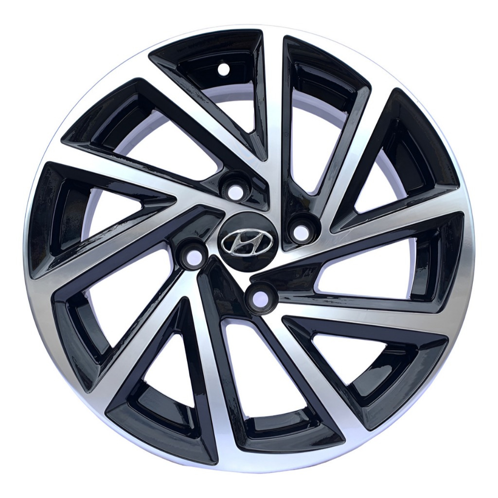 Jogo De Roda Aro 15 Hyundai Hb20 Comfort Plus 2015/16/17/18/19  4x100 Preta Diamantada