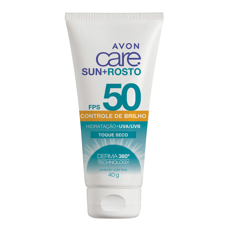 Protetor Solar Care Sun+Rosto Controle de Brilho -40 g - Avon