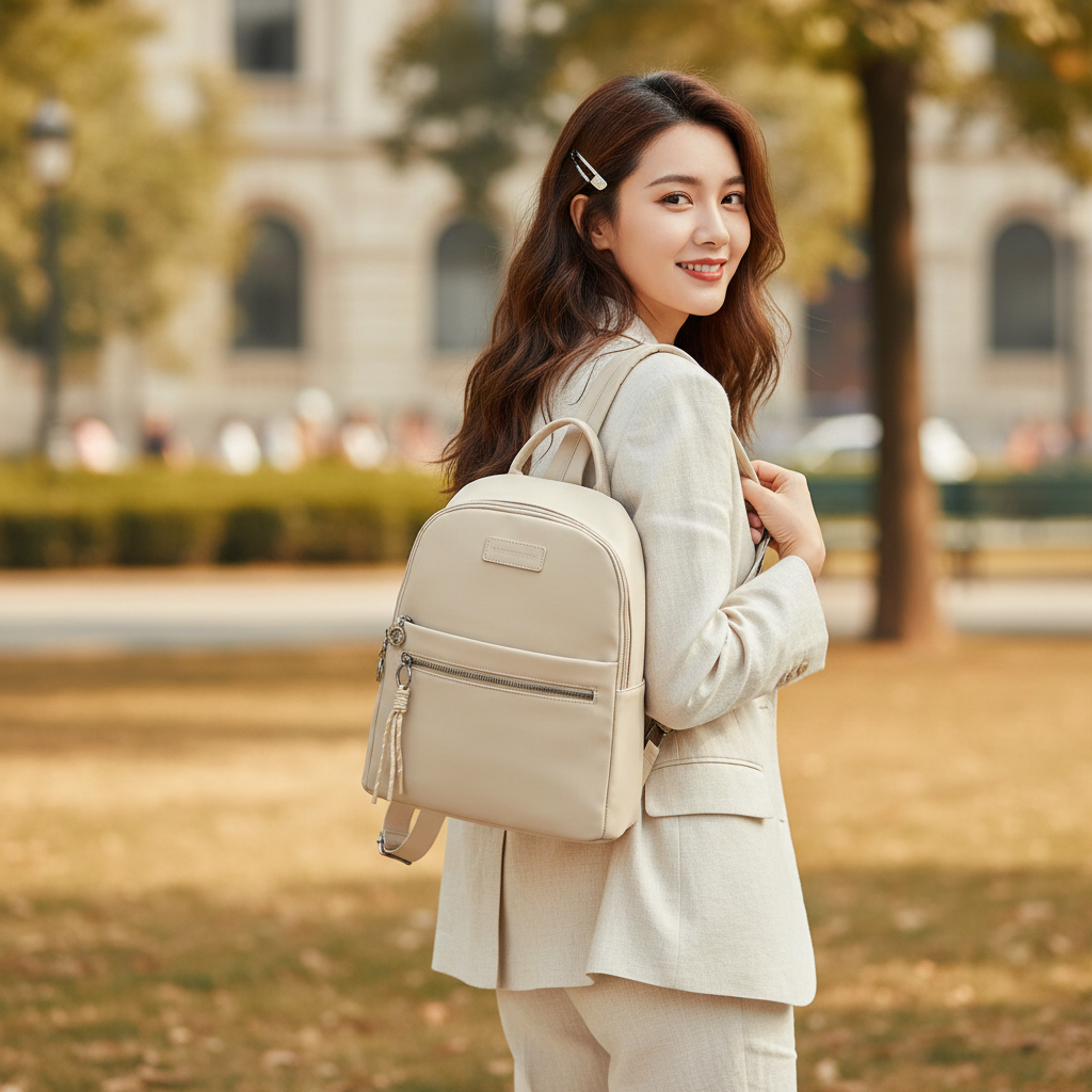 Mochila de Nylon Resistente para Escola, Viagem e Trabalho com Múltiplos Compartimentos e Bolsos com Zíper em Oferta na Shopee