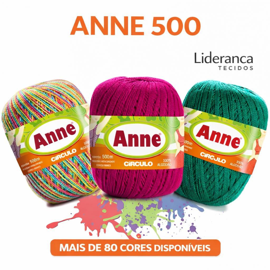 Linha Anne Círculo 500m – 100% Algodão Mercerizado para Crochê e Tricô