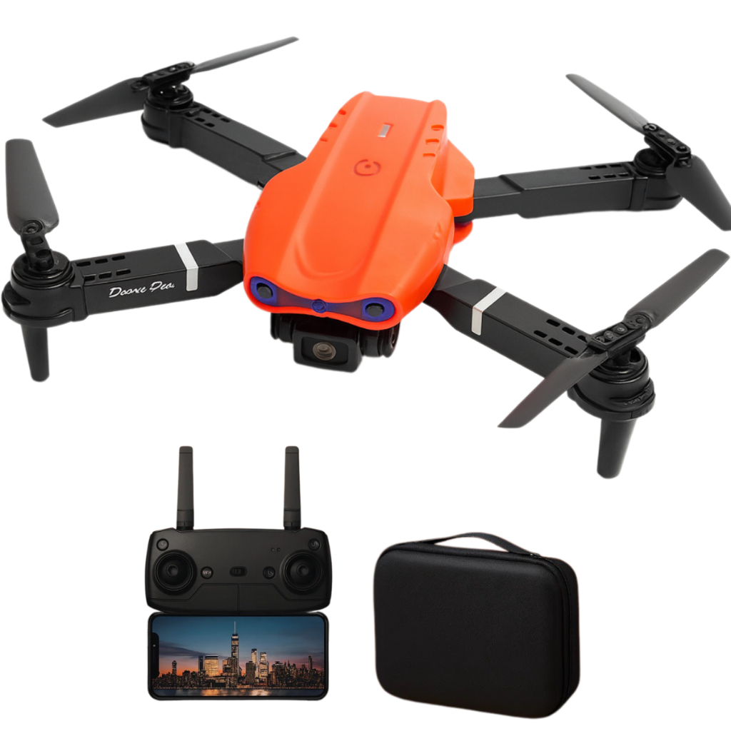 Mini Drone Laranja K9 Câmera 4K Wi-Fi fpv Dobrável Estabilidade e mochila de Viagem Incluída