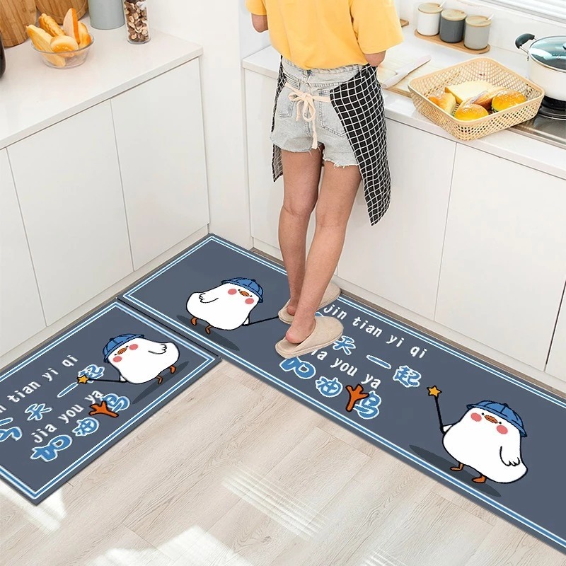 Kit Cozinha Jacquard Passadeira 2,00m x 60cm e 50cm x 70cm Estampados Para Casa Macio Antialergico