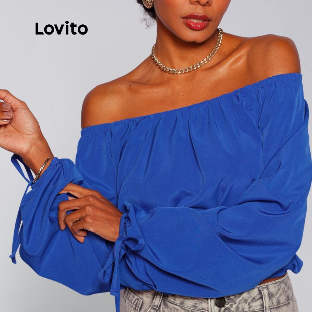 Lovito Blusa Boho Lisa para Mulheres LB829BRL859