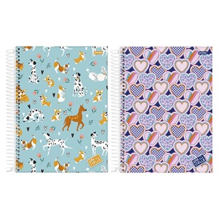 Caderno Espiral Jandaia Universitário Capa Dura Stella 20 Matérias 320 Folhas - Embalagem com 2 Unidades (Sortidos) em Oferta na Shopee