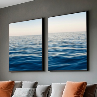 Kit Quadros Decorativos 50x70 Com Moldura Longo Sala Mar em Oferta na Shopee