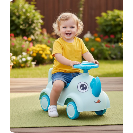 Andador Bebê Estimulador Desenvolvimento Animal Infantil Azul Rino