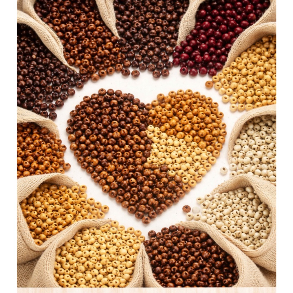 Miçanga Bolinha de Madeira para Terço e Artesanato 10mm, 8mm E 6mm em Oferta na Shopee