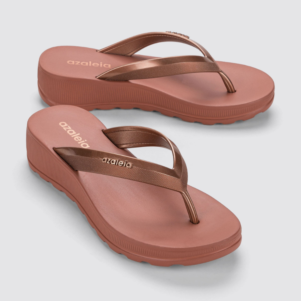 Sandália Feminina Azaleia Fabi Anatômica Casual Chinelo Anabela Leve Macia EVA Antiderrapante Firme
