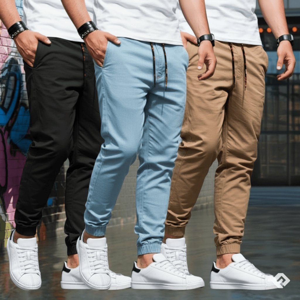 Kit 3 Calças Jogger Masculina Com Punho Premium Qualidade Moda Homem Estiloso em Oferta na Shopee