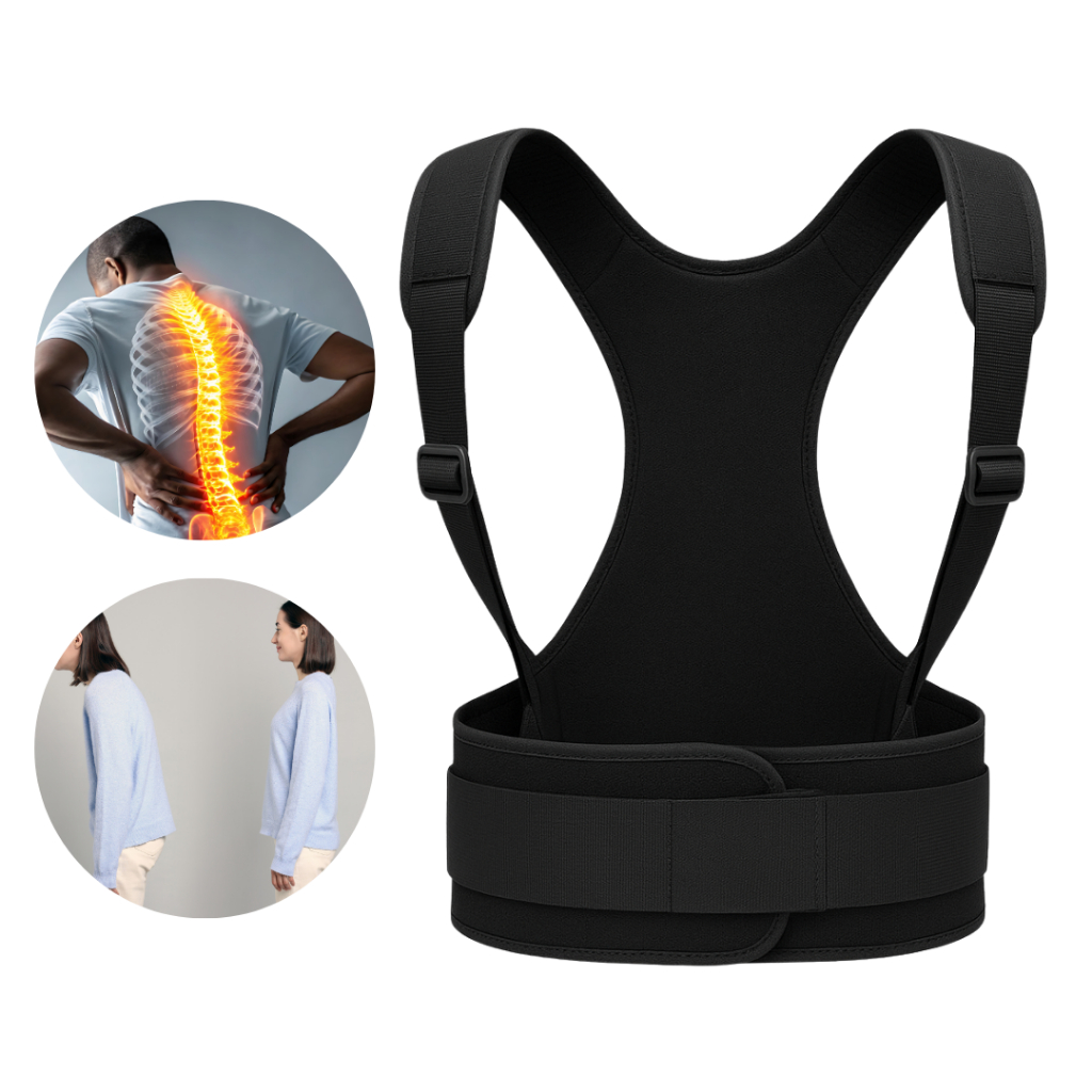 Cinta de Correção Postural Unissex Alinha Coluna Ajusta Postura homem e mulher