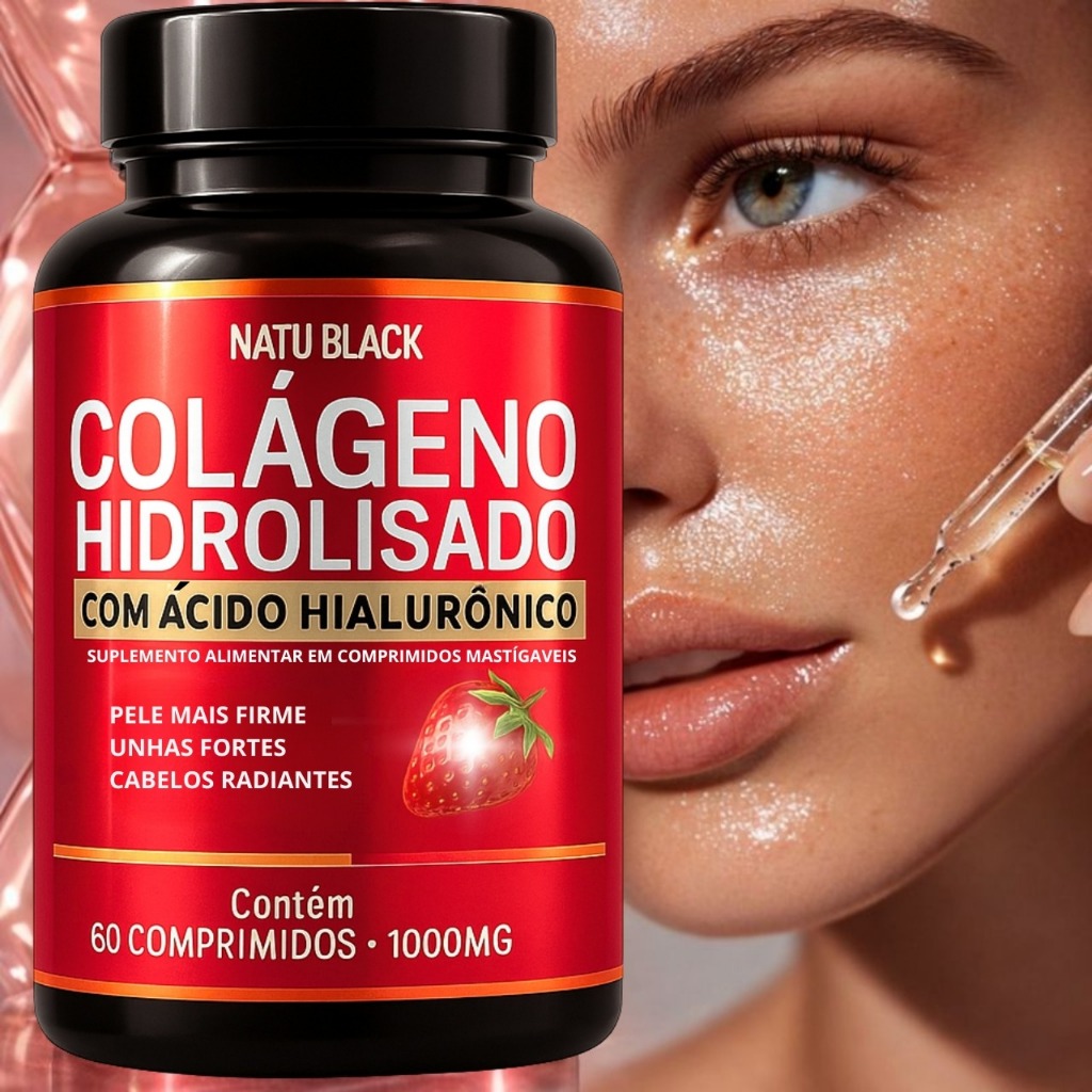 Colágeno Hidrolisado + Ácido Hialurônico Premium 60 Comprimidos