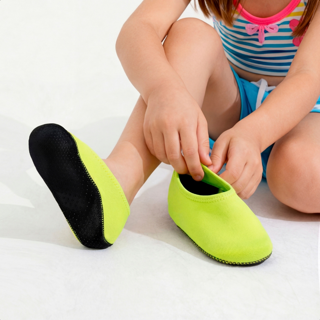 Sapatilha Aquática Infantil Sola Antiderrapante Leve Macia Piscina Praia Parque Tamanho 28 Ao 32
