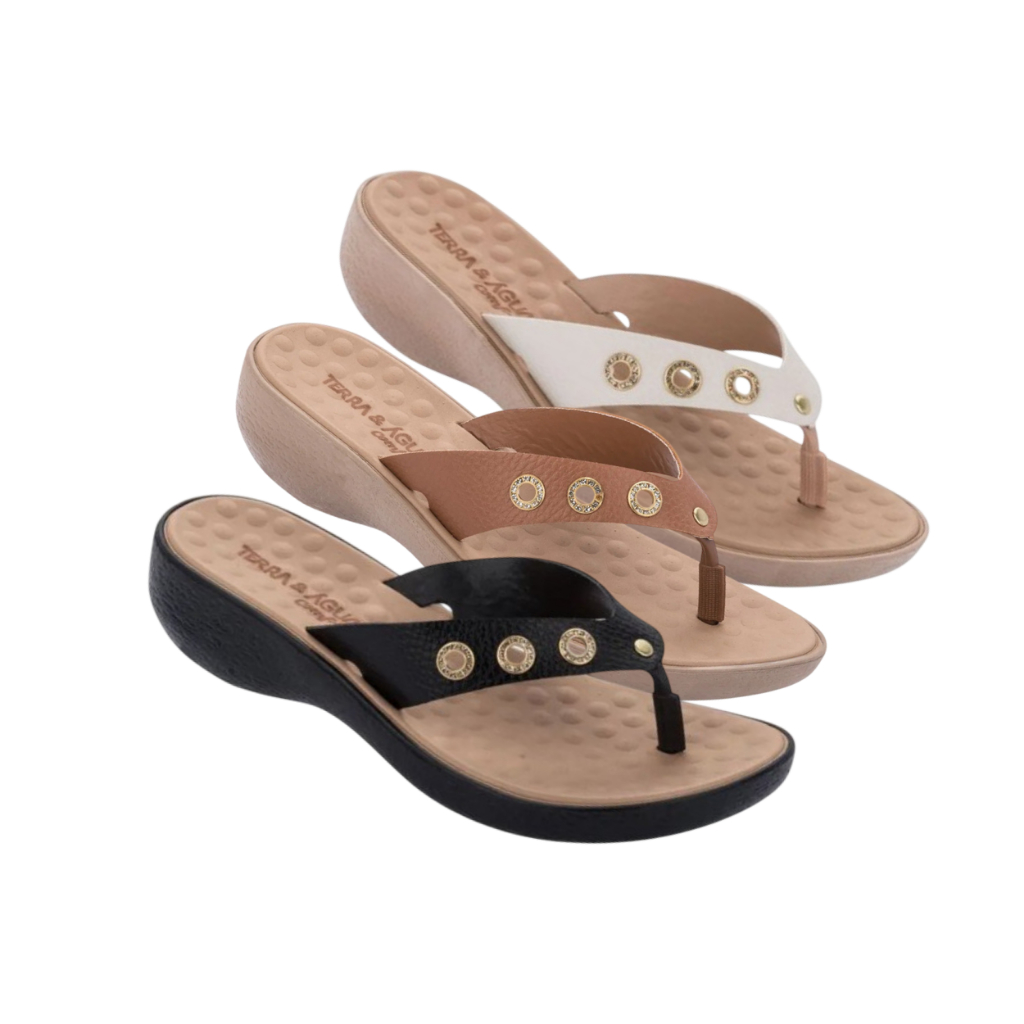 Tamanco Feminino Terra & Água Anabela Comfort 471123 – Salto Anabela Leve e Confortável