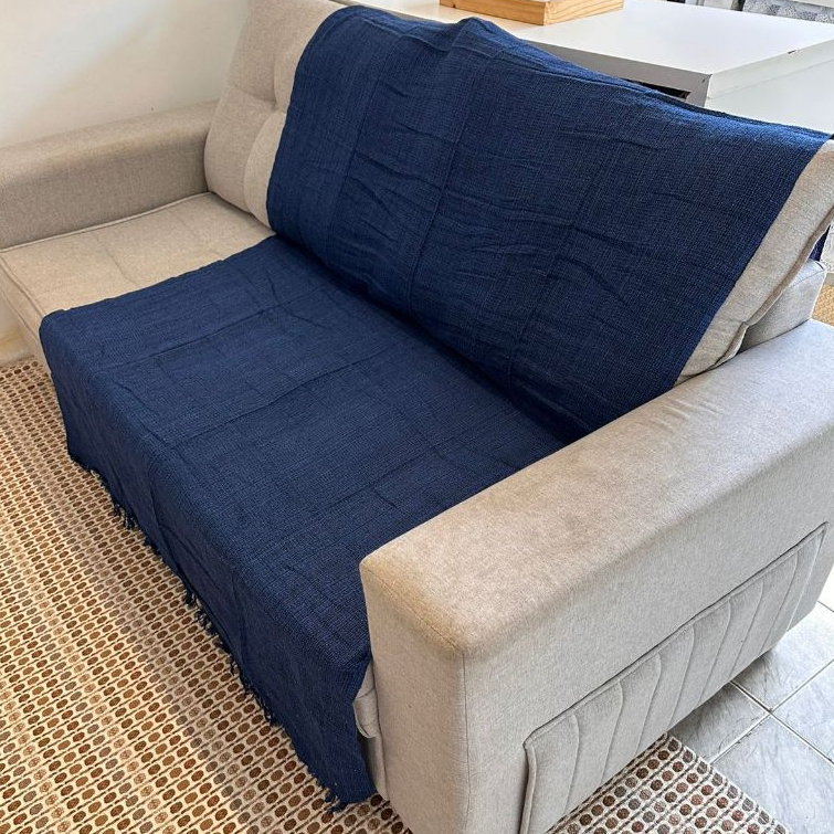 Manta Decorativa para Sofá ou Cama 210x120cm | Algodão Macio | Tamanho Grande em Oferta na Shopee