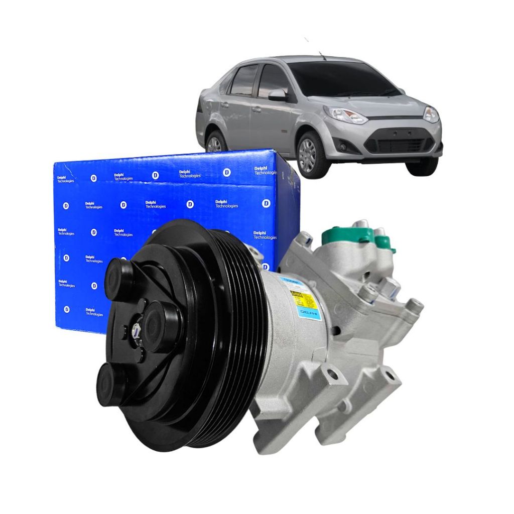 Compressor Ar Condicionado Para Ford Fiesta 1.0 1.6 2004 a 2012 Compressor Delphi