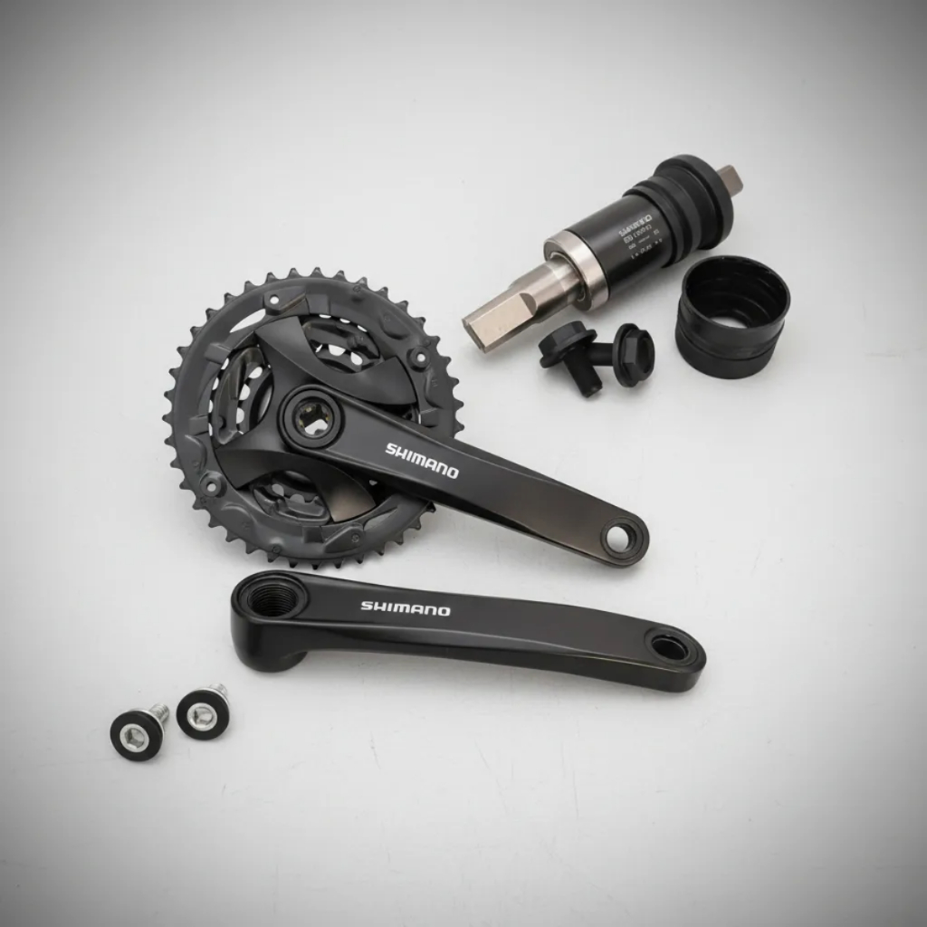 KIT PEDIVELA SHIMANO ALTUS MT101 40/30/22 9V + MOVIMENTO CENTRAL 122MM MTB em Oferta na Shopee