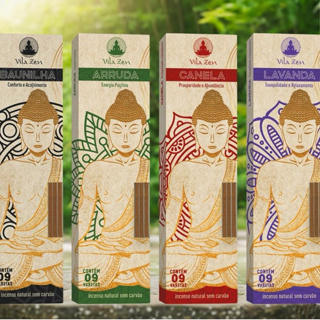 Kit de 3 a 10 Incenso Aromático Natural Místico Vila Zen Linha Buda Sem Carvão em Oferta na Shopee