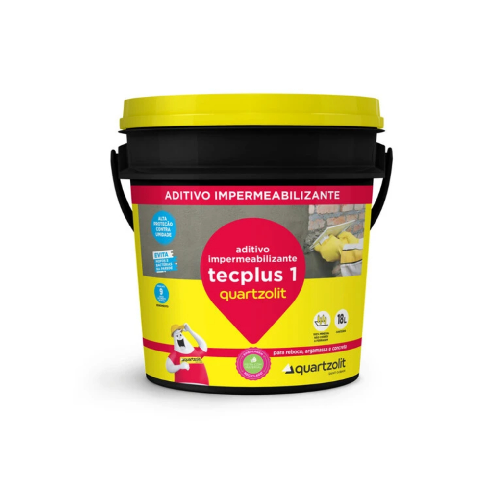 Aditivo Impermeabilizante Tecplus 1 18L Quartzolit em Oferta na Shopee