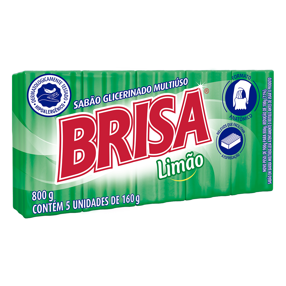 Sabão em Barra Brisa Glicerinado Verde Limão 800g
