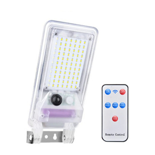 Luminária Led Solar Refletore Poste Rua Sensor Controle Com 3 Funções RGB em Oferta na Shopee