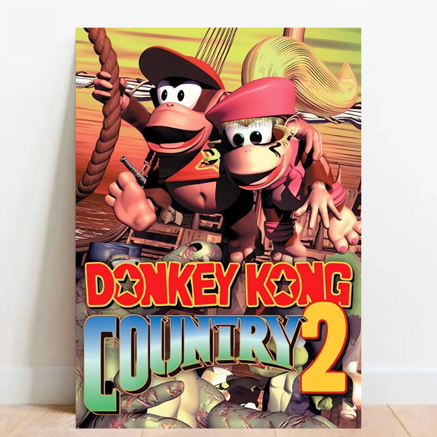 Quadro Decorativa Geek Gamer Donkey Kong Country Super Nintendo Snes 03