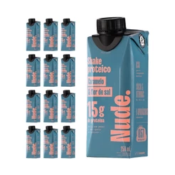 Nude Shake Proteico de Aveia Caramelo Flor de Sal 250ml - Pack 12x