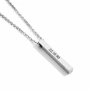 Colar Gargantilha Barrinha 3d Aço Inox masculina feminina com gravação personalizada unidade em Oferta na Shopee