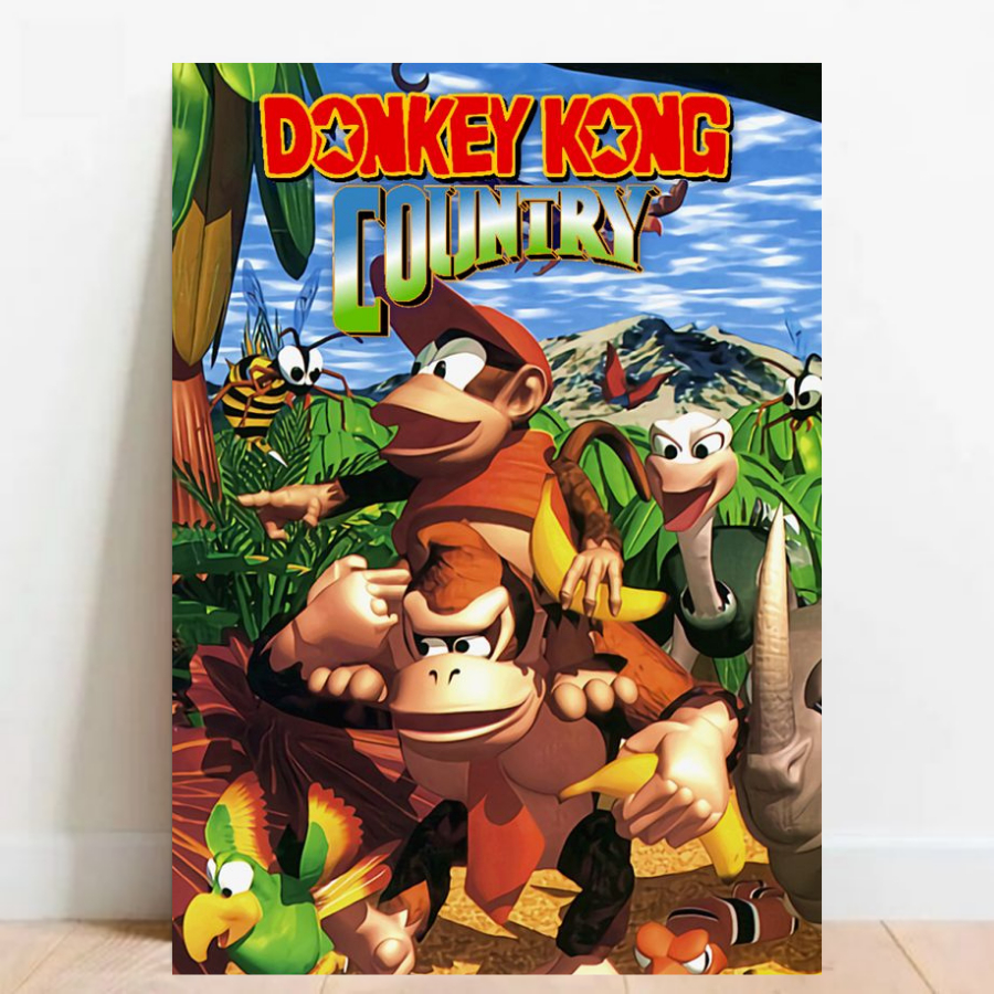 Quadro Decorativa Geek Gamer Donkey Kong Country Super Nintendo Snes 06