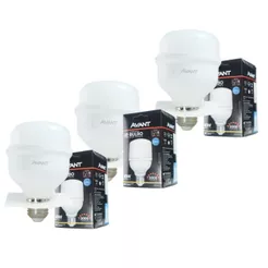 Kit 3 Lâmpadas LED Bulbo Avant 40W 3000K Amarela Bivolt E27 3000lm Alta Potência